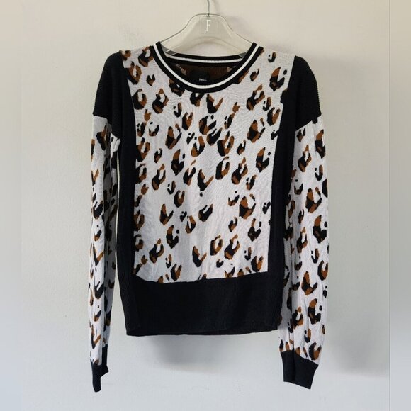 Aritzia Sweaters - ARITZIA | Wilfred Sweater Leopard Print Cashmere Blend Black Gray Sz SMALL